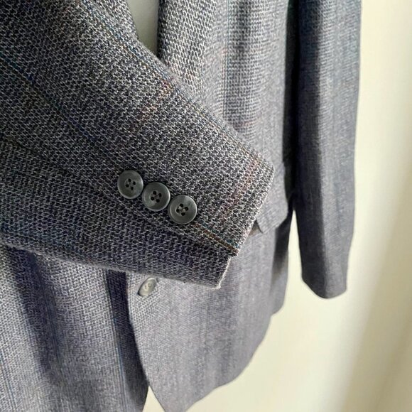 Haggar Imperial Grey 2 Button Blazer Sport Coat Jacket 44 L - Picture 6 of 9